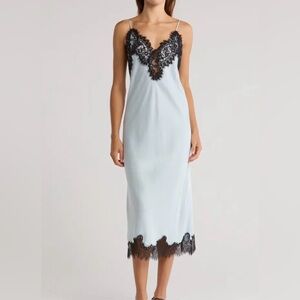 A.L.C. Black and Light Blue Lace Chemise